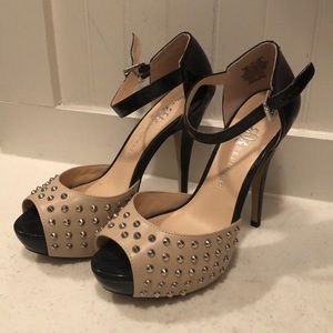 Black & Tan Studded Heals